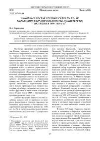 Чиновный состав уездных судов на урале: управление кадрами в Ведомстве Министерства юстиции в 1800-1820-х гг.