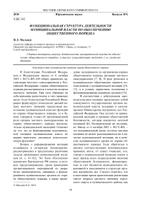 Функциональная структура деятельности муниципальной власти по обеспечению общественного порядка