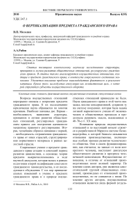 О вертикализации предмета гражданского права