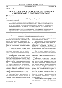 Соотношение освобождения от гражданско-правовой ответственности со смежными понятиями