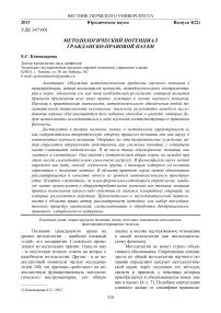 Методологический потенциал гражданско-правовой науки