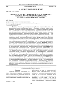 О роли субъектов социальной власти в системе социального партнерства стран СНГ: сравнительно-правовой анализ