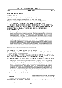 Углеродные наночастицы с ковалентно функционализированной поверхностью: синтез, физико-химические свойства, использование в клинической диагностике и перспективы применения