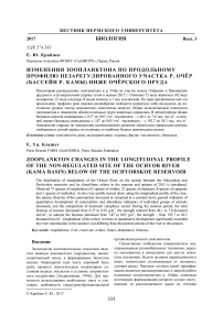 Изменения зоопланктона по продольному профилю незарегулированного участка р. Очёр (бассейн р. Камы) ниже Очёрского пруда