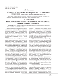 Конфессиональные меньшинства Республики Мордовия: потенциал, проблемы, перспективы