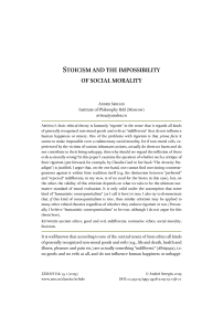 Stoicism and the impossibility of social morality
