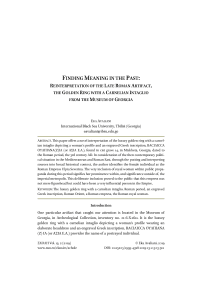 Finding meaning in the past: reinterpretation of the late roman artifact, the golden ring with a carnelian intaglio from the museum of Georgia