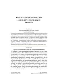 Identity, regional ethnicity and nationality in Carthaginian discourse