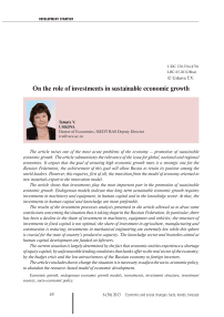 On the role of investments in sustainable economic growth