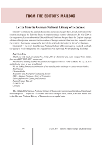 Letter from the German national library of economics