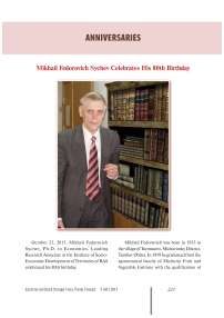 Mikhail Fedorovich Sychev celebrates his 80th birthday
