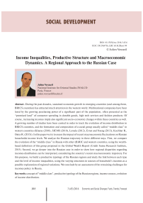 Income inequalities, productive structure and macroeconomic dynamics. A regional approach to the Russian case