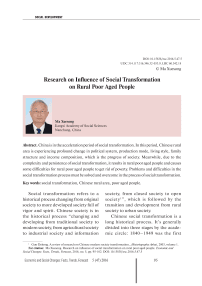 Research on influence of social transformation on rural poor aged people