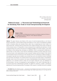 Political economy - a theoretical and methodological framework for identifying main trends in social entrepreneurship development