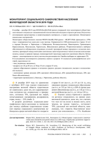 Мониторинг социального самочувствия населения Вологодской области в 2019 году