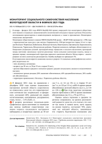 Мониторинг социального самочувствия населения Вологодской области в феврале 2021 года
