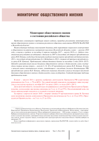 Мониторинг общественного мнения о состоянии российского общества