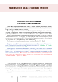 Мониторинг общественного мнения о состоянии российского общества