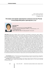 Потенциал интеграции транспортного комплекса востока России в международный рынок транспортных услуг