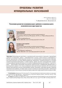 Тенденции развития муниципальных районов в национальном экономическом пространстве