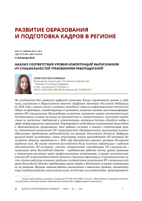 Анализ соответствия уровня компетенций выпускников ИТ-специальностей требованиям работодателей