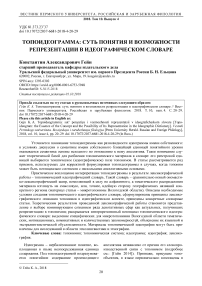 Топоидеограмма: суть понятия и возможности репрезентации в идеографическом словаре