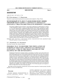 Возможный путь восстановления популяции европейского хариуса {Thymallus thymallus (Linnaeus, 1758)) в малых реках на примере р. Косьвы