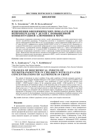 Изменения биохимических показателей нейропередачи у детей с повышенной концентрацией алюминия в моче