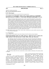 Распространение рыб в малых озерах горной полосы бассейна р. Косью (Приполярный Урал)
