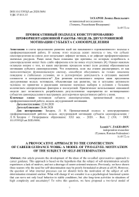 Провокативный подход к конструированию профориентационной работы: модель двухуровневой мотивации субъекта самоопределения