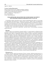 Моделирование дидактических основ межкультурного образования в информационном пространстве