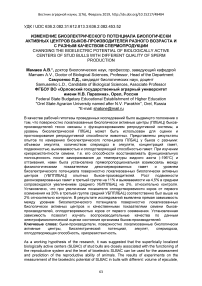 Изменение биоэлектрического потенциала биологически активных центров быков-производителей разного возраста и с разным качеством спермопродукции