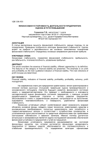 Финансовая устойчивость деятельности предприятия: оценка и пути повышения