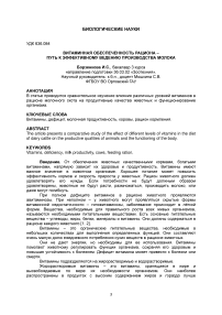 Витаминная обеспеченность рациона - путь к эффективному ведению производства молока