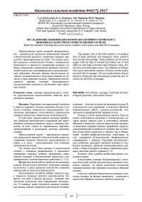 Исследование влияния биологически активного комплекса цикория на качество и сроки хранения сосисок