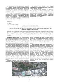 Evaluation of the river functions index (IFF) of the Fersina stream in the tract of Pergine valsugana