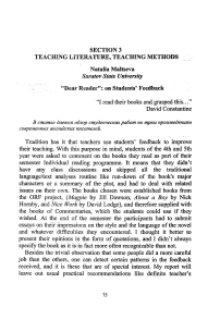"Dear reader": on students' feedback