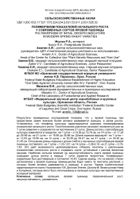 Полиморфизм показателей начального роста у современных сортов яровой пшеницы