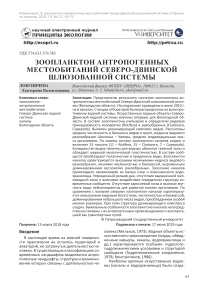 Зоопланктон антропогенных местообитаний Северо-Двинской шлюзованной системы