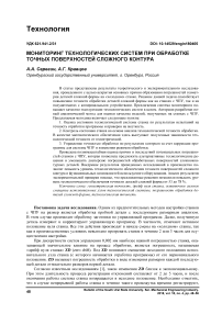 Мониторинг технологических систем при обработке точных поверхностей сложного контура