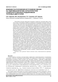 Влияние расположения источников смазки на гидромеханические характеристики сложнонагруженных подшипников тепловых двигателей