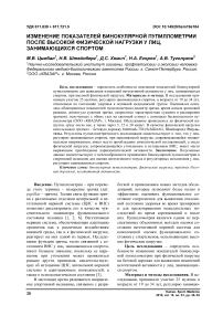 Изменение показателей бинокулярной пупиллометрии после высокой физической нагрузки у лиц, занимающихся спортом