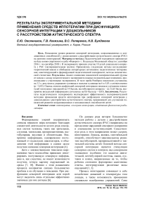 Результаты экспериментальной методики применения средств иппотерапии при дисфункциях сенсорной интеграции у дошкольников с расстройством аутистического спектра