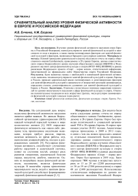 Сравнительный анализ уровня физической активности в Европе и Российской Федерации
