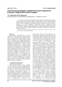 Интегральная модель университетского дискурса в жанре университетского романа