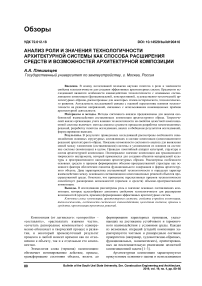 Анализ роли и значения технологичности архитектурной системы как способа расширения средств и возможностей архитектурной композиции