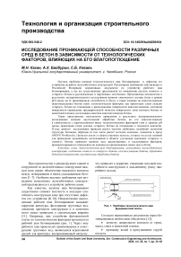 Исследование проникающей способности различных сред в бетон в зависимости от технологических факторов, влияющих на его влагопоглощение