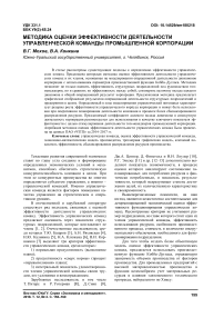 Методика оценки эффективности деятельности управленческой команды промышленной корпорации