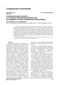 Этническая идентичность в структуре я-концепции подростков (на примере русских и армянских школьников)