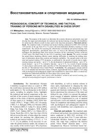 Pedagogical concept of technical and tactical training of persons with disabilities in chess sport